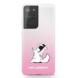 Etui Karl Lagerfeld Choupette Fun do Galaxy S21 Ultra, różowy/pink