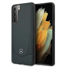 Etui Mercedes Leather Urban Line do Galaxy S21+, granatowy/navy