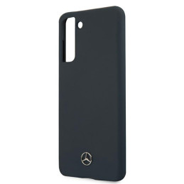 Etui Mercedes Silicone Line do Galaxy S21, niebieskie