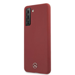 Etui Mercedes Silicone Line do Galaxy S21, czerwone