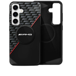 Etui AMG Double Layer Rhombs MagSafe do   Samsung Galaxy S25+ czarno-czerwony