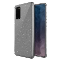 Etui brokatowe UNIQ LifePro Tinsel do Galaxy S20+, przezroczyste