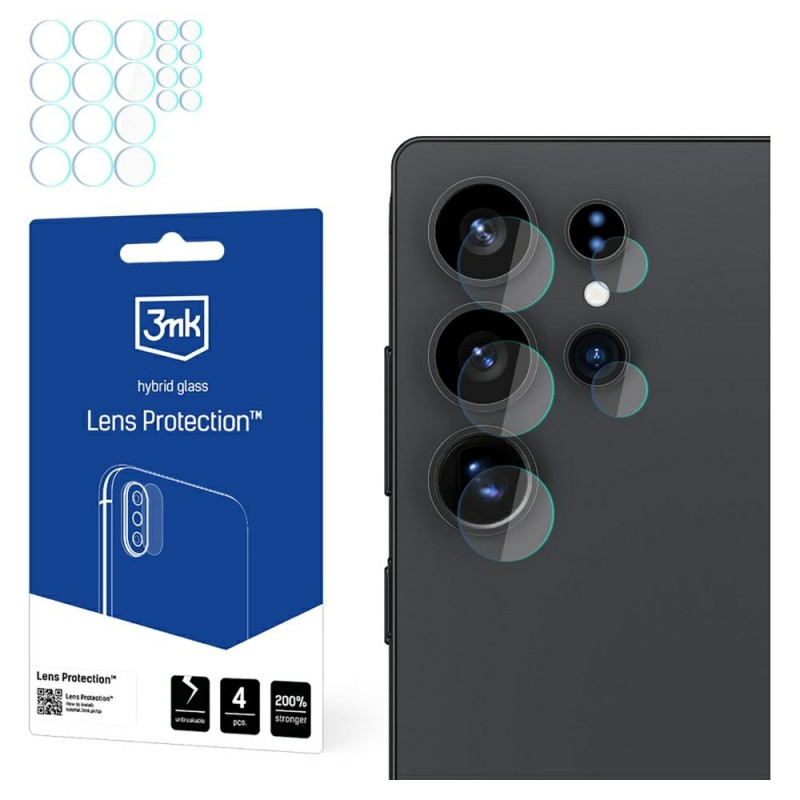 Szkło na obiektyw aparatu 3mk Lens Protection do Galaxy S25 Ultra, 4szt