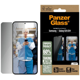 Szkło hartowane na cały ekran PanzerGlass Ultra-Wide Fit Privacy do Galaxy S25, prywatyzujące