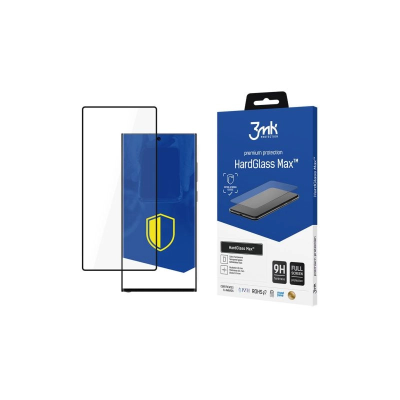Szkło Hartowane 3MK HardGlass Max do Galaxy S24 Ultra, czarna ramka