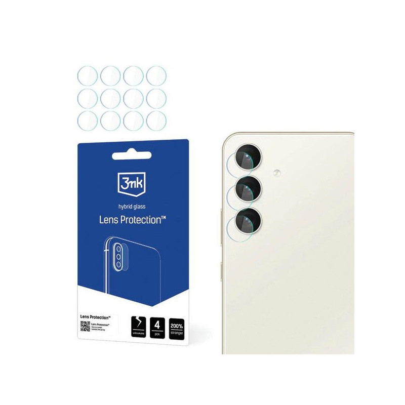 Szkło na obiektyw aparatu 3mk Lens Protection do Samsung Galaxy S24+, 4szt