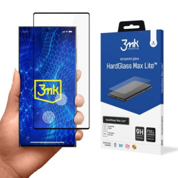 Szkło hartowane 3MK HardGlass Max Lite do Galaxy S23 Ultra, czarna ramka