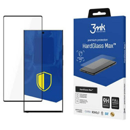Szkło Hartowane 3MK HardGlass Max do Galaxy S23 Ultra, czarna ramka