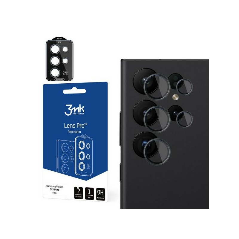 Ochrona na obiektyw aparatu 3MK Lens Protection Pro do Samsung Galaxy S23 Ultra, czarne