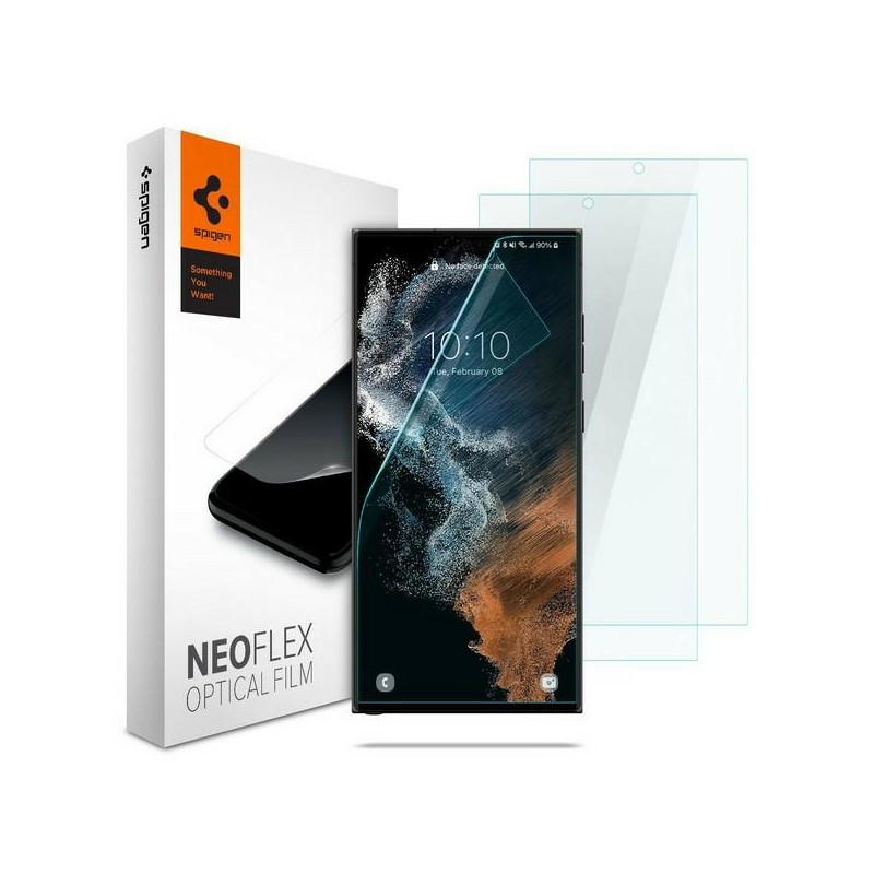 Folia Spigen Neo Flex do Galaxy S22 Ultra, aplikacja na mokro, 2 sztuki