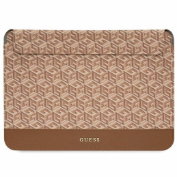 Torba / pokrowiec Guess Sleeve GCube Stripes na laptop do 14", brązowa