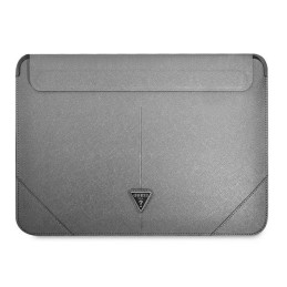 Torba / pokrowiec Guess Sleeve Saffiano Triangle Logo na laptop do 14", srebrna
