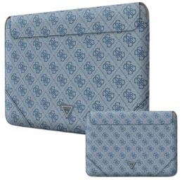 Pokrowiec / torba Guess Sleeve 4G Uptown Triangle logo na laptop do 14", niebieska