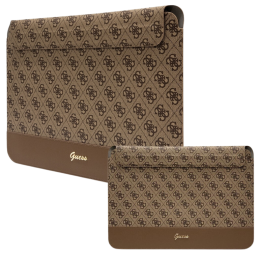 Torba / pokrowiec Guess Sleeve 4G Stripe Metal Logo na laptop do 14", brązowa