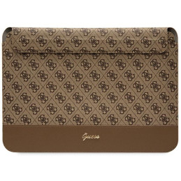 Torba / pokrowiec Guess Sleeve 4G Stripe Metal Logo na laptop do 14", brązowa