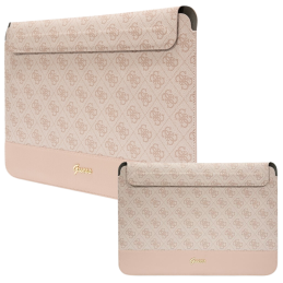 Torba / pokrowiec Guess Sleeve 4G Stripe Metal Logo na laptop do 14", różowa