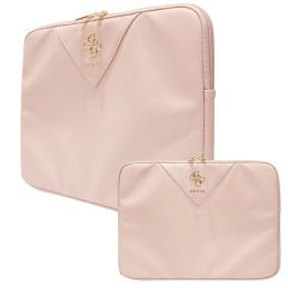 Torba / pokrowiec Guess Sleeve Triangle 4G na laptop do 14", różowa