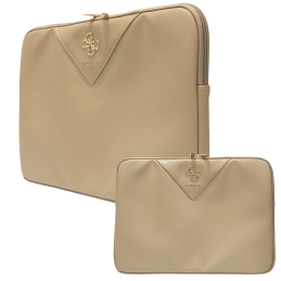 Torba / pokrowiec Guess Sleeve Triangle 4G na laptop do 14", złota