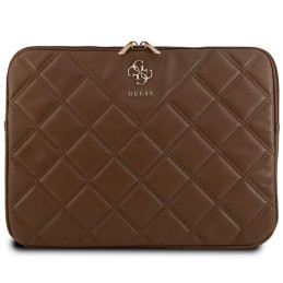 Torba / pokrowiec Guess Sleeve Quilted 4G na laptop do 14", brązowa