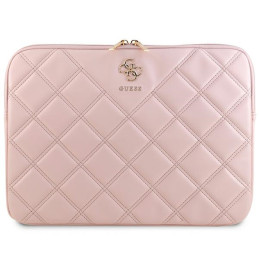 Torba / pokrowiec Guess Sleeve Quilted 4G na laptop do 14", różowa
