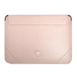 Torba / pokrowiec Guess Sleeve Saffiano Triangle Logo na laptop do 16", różowa