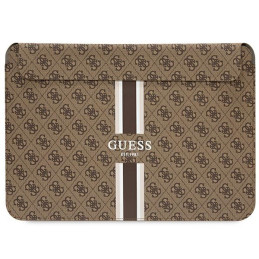Torba / pokrowiec Guess 4G Printed Stripes na laptop do 16", brązowa