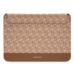 Torba / pokrowiec Guess Sleeve GCube Stripes na laptop do 16", brązowa
