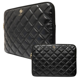 Torba / pokrowiec Guess Sleeve Quilted 4G na laptop do 16", czarna