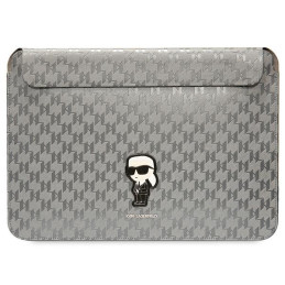 Pokrowiec/torba Karl Lagerfeld Saffiano Monogram Ikonik Sleeve  na laptop do 14", srebrna