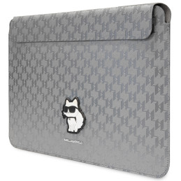 Pokrowiec/torba Karl Lagerfeld Saffiano Monogram Choupette Sleeve na lapatop do 14", srebrna