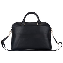 Torba Guess Grained Zipper Pocket Triangle Logo na laptop do 15", czarna