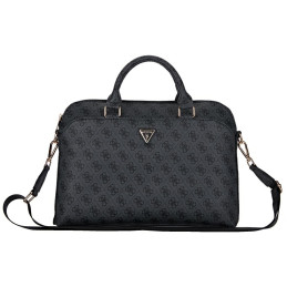 Torba Guess 4G Zipper Pocket Triangle Logo na laptop do 15", czarna