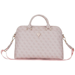 Torba Guess 4G Zipper Pocket Triangle Logo na laptop do 15", różowa