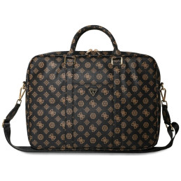 Torba Guess 4G Peony Front Pocket Zipper Triangle Logo na laptop do 16", czarna