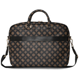 Torba Guess 4G Peony Front Pocket Zipper Triangle Logo na laptop do 16", czarna