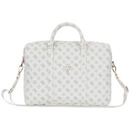 Torba Guess 4G Peony Front Pocket Zipper Triangle Logo 16" biały