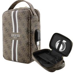 Torba Organizer Guess 4G Printed Stripes, brązowa