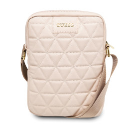 Torba, Torebka na ramie Guess Quilted Tablet Bag na tableta do 10", różowa