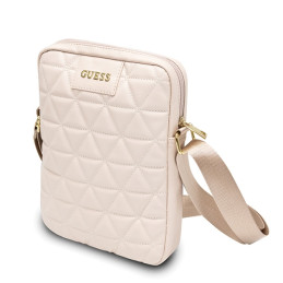 Torba, Torebka na ramie Guess Quilted Tablet Bag na tableta do 10", różowa
