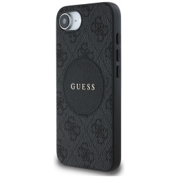Etui Guess 4G Circle Classic Logo MagSafe do iPhone 16e, czarny