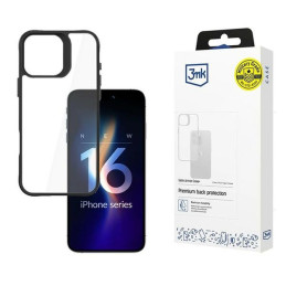 Etui 3MK SatinArmor+ Case do iPhone 16 Pro Max, przezroczyste z czarną ramką