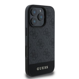 Etui Guess 4G Bottom Stripe do iPhone 16 Pro Max, szary/grey