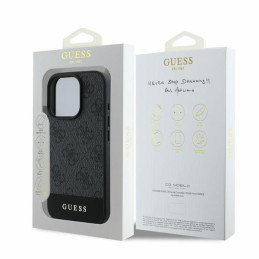 Etui Guess 4G Bottom Stripe do iPhone 16 Pro Max, szary/grey