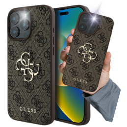 Etui Guess 4G Big Logo do iPhone 16 Pro Max, brązowy/brown