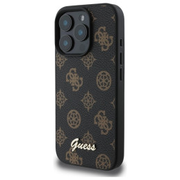 Etui Guess Peony Script MagSafe do iPhone 16 Pro Max, czarne