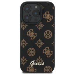 Etui Guess Peony Script MagSafe do iPhone 16 Pro Max, czarne