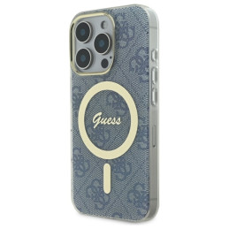 Etui Guess IML 4G MagSafe do iPhone 16 Pro Max, niebieskie