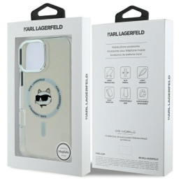 Etui Karl Lagerfeld IML Metal Choupette Head MagSafe do iPhone 16 Pro Max, biały/white