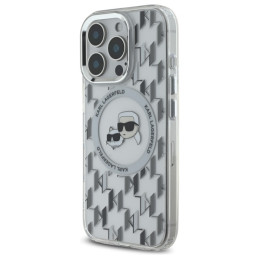 Etui Karl Lagerfeld IML Monogram Karl&Choupette Head MagSafe do iPhone 16 Pro Max, przezroczyste