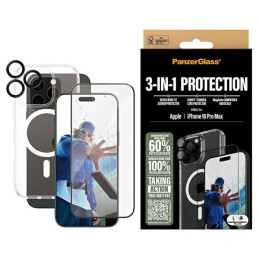 Zestaw PanzerGlass 3w1 do Bundle 3in1 do iPhone 16 Pro Max, Etui, Szkło, Ochrona Aparatu